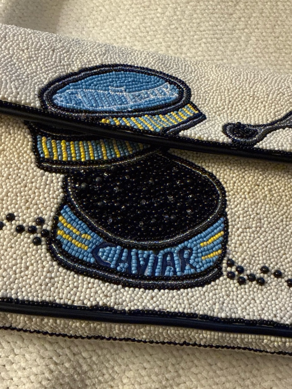 LIKE NEW STAUD Tommy Beaded Bag, Caviar Dreams - Picture 5 of 9